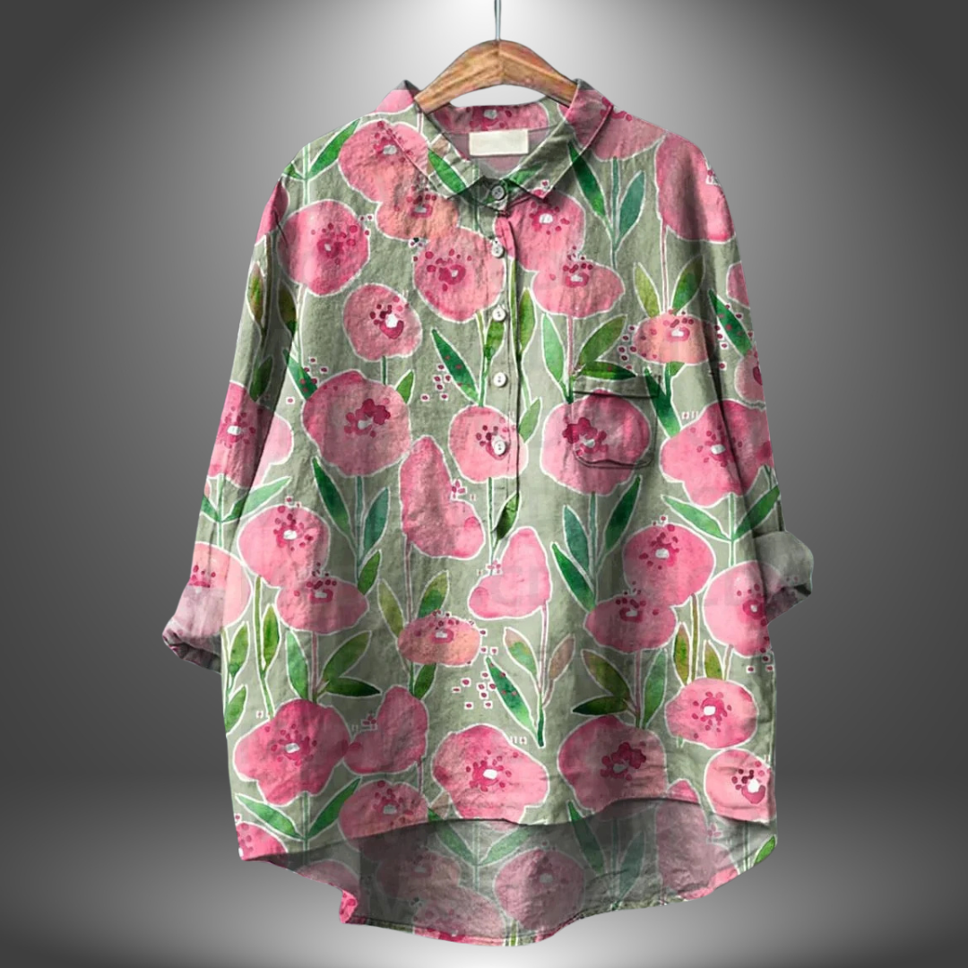 Saria™ | Chemise Florale Artisanale pour Femmes Élégantes