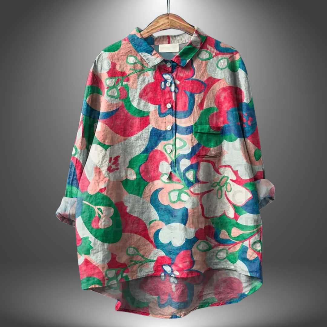 Saria™ | Chemise Florale Artisanale pour Femmes Élégantes