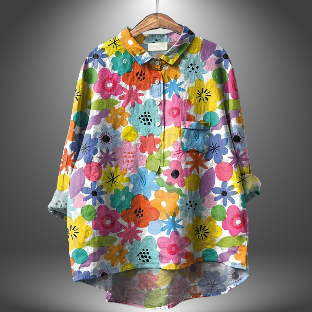 Saria™ | Chemise Florale Artisanale pour Femmes Élégantes
