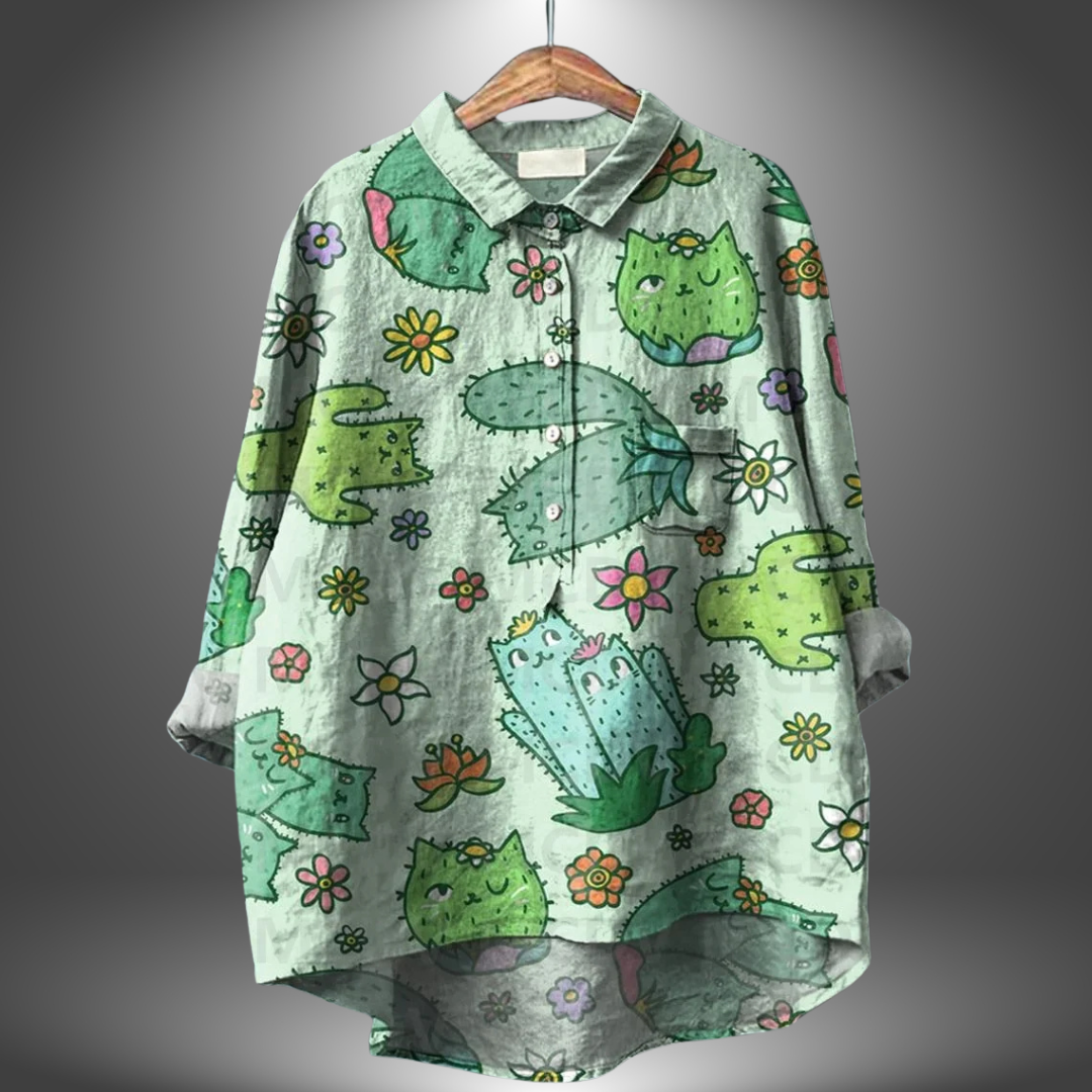 Saria™ | Chemise Florale Artisanale pour Femmes Élégantes