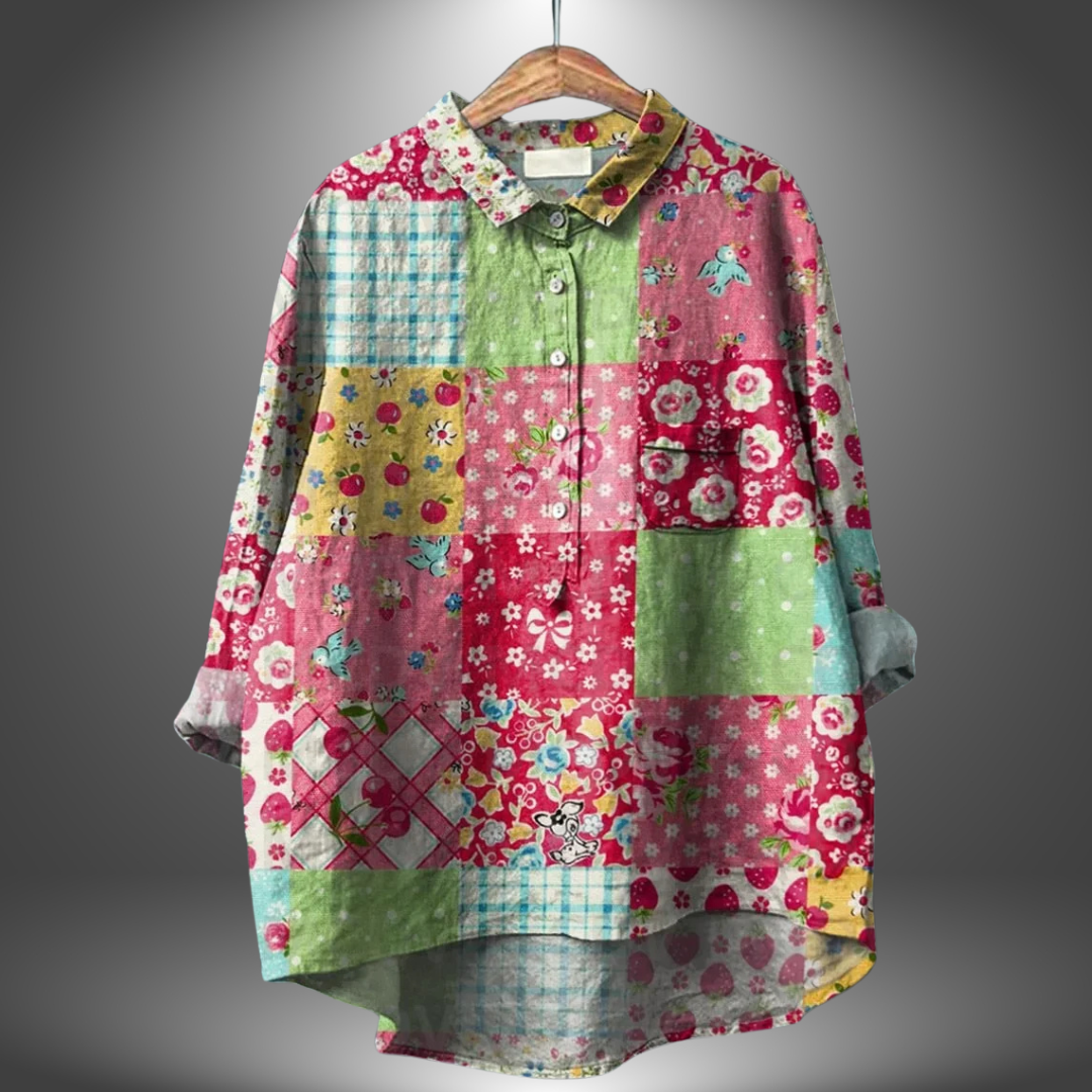 Saria™ | Chemise Florale Artisanale pour Femmes Élégantes