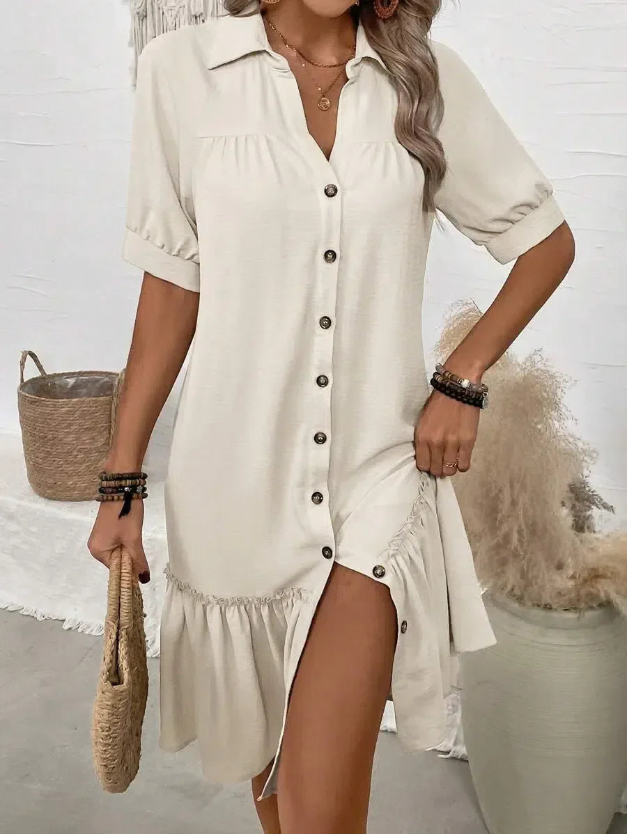 Kali™ | Robe Élégante A-Line avec Ourlet Volant