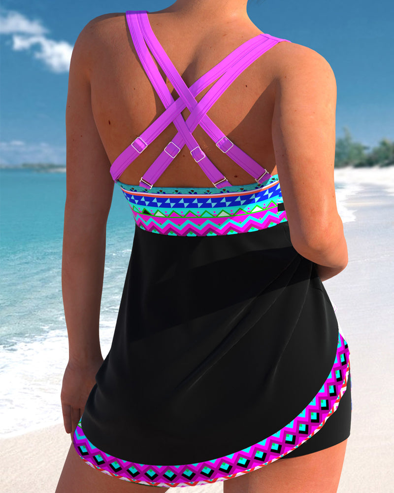 Eliza™ | Maillot de bain à rayures avec fermeture à lacets