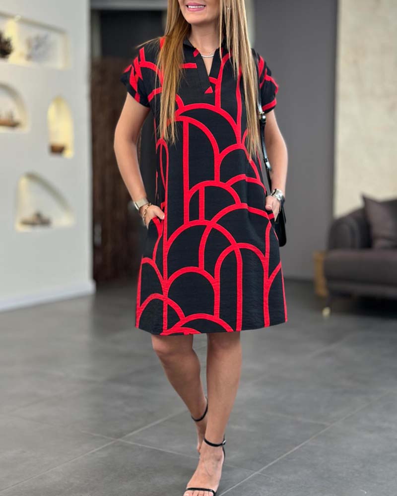 Fari™ | Robe Polo à Imprimé Géométrique Chic