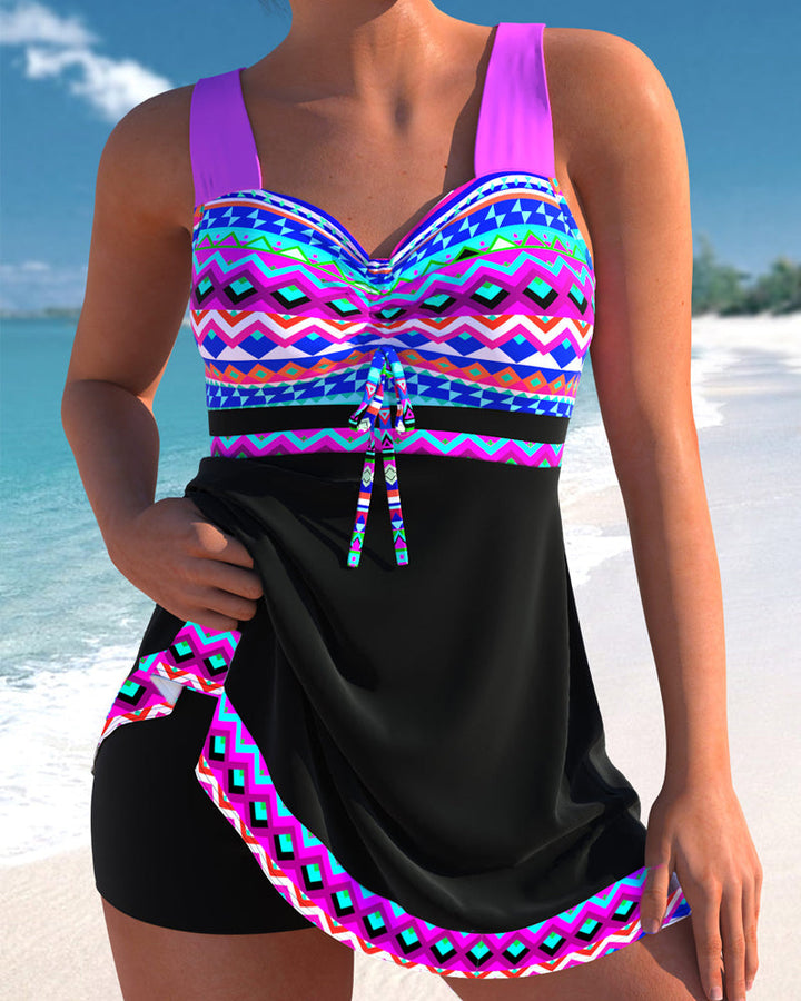 Eliza™ | Maillot de bain à rayures avec fermeture à lacets