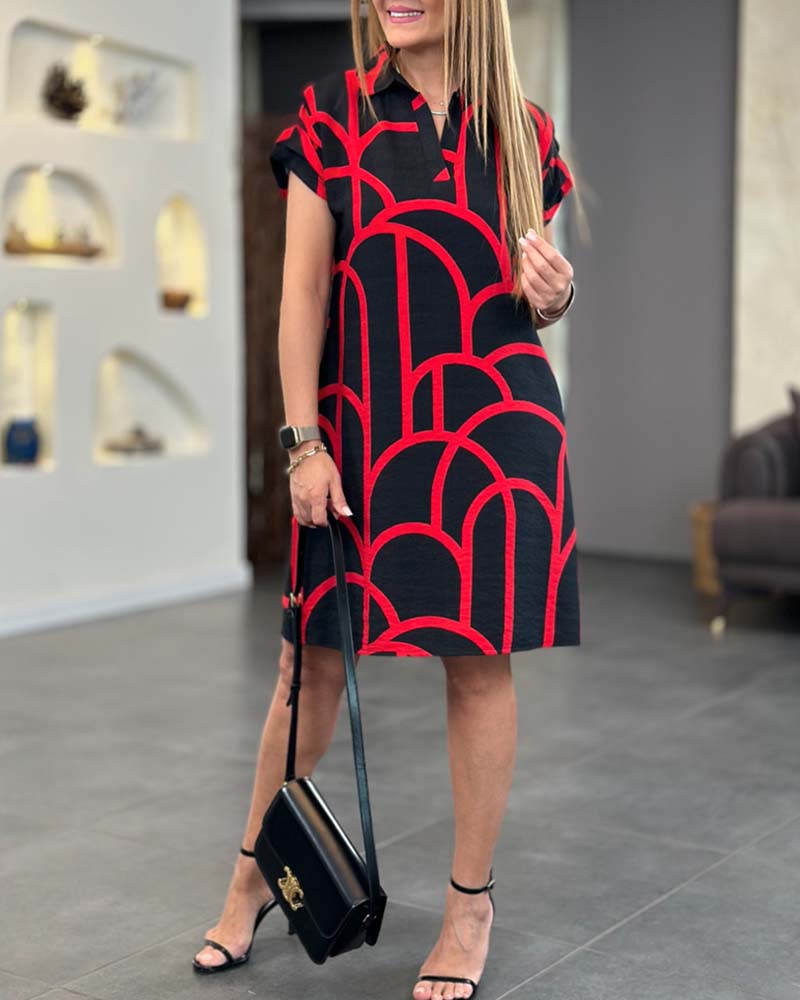 Fari™ | Robe Polo à Imprimé Géométrique Chic