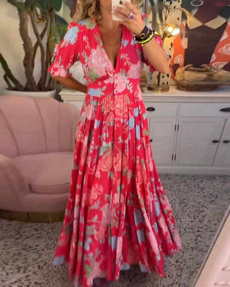 Talia™ | Robe Maxi Fleurie Bohème Élégante