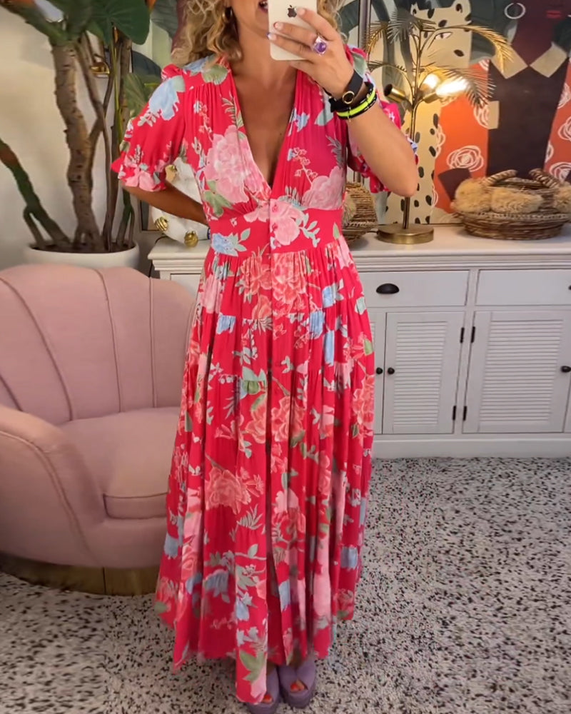 Talia™ | Robe Maxi Fleurie Bohème Élégante