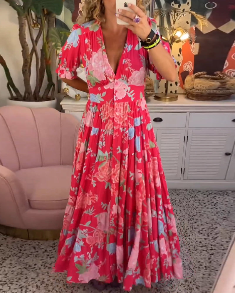 Talia™ | Robe Maxi Fleurie Bohème Élégante