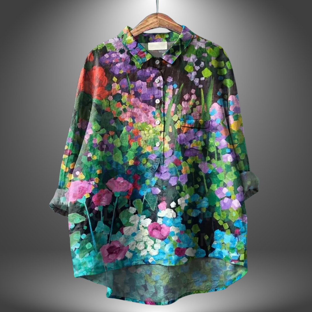 Saria™ | Chemise Florale Artisanale pour Femmes Élégantes