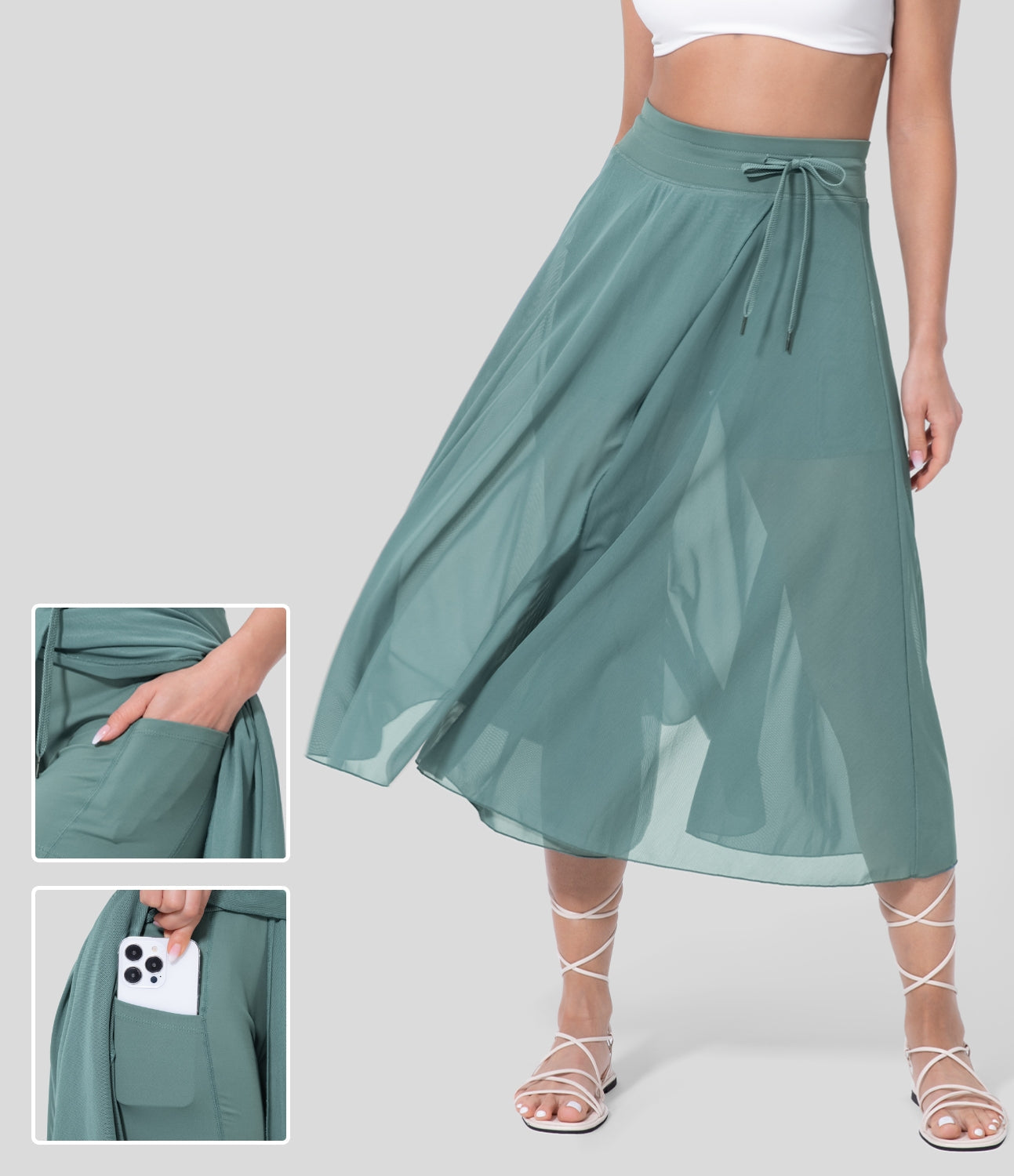 Eren™ | Jupe Midi 2-en-1 Taille Haute