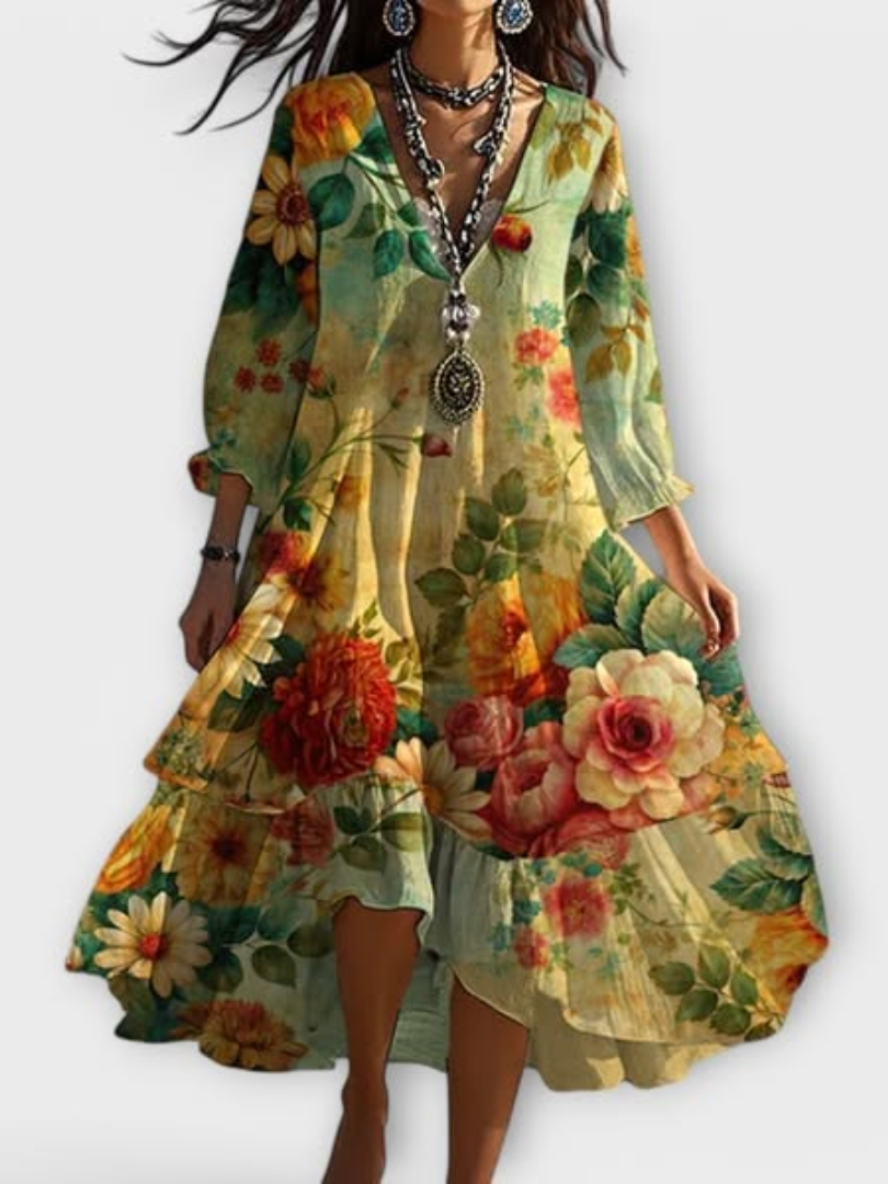 Perre™ | Robe Fleurie Vintage Élégante