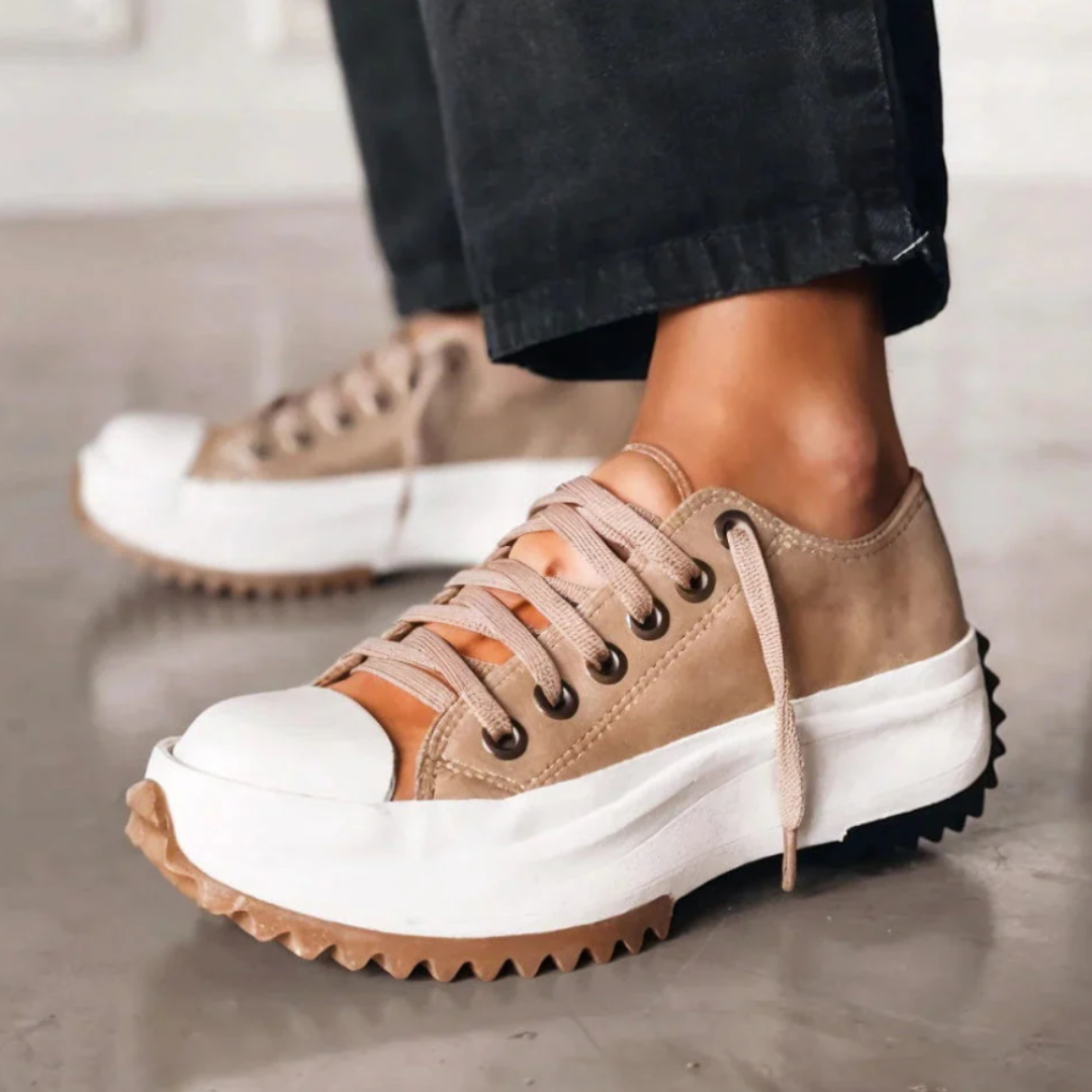 Hallie™ | Sneakers Urbaines Élevées en Cuir