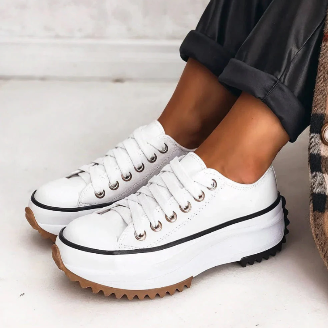 Hallie™ | Sneakers Urbaines Élevées en Cuir