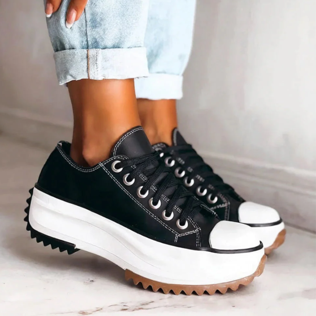 Hallie™ | Sneakers Urbaines Élevées en Cuir