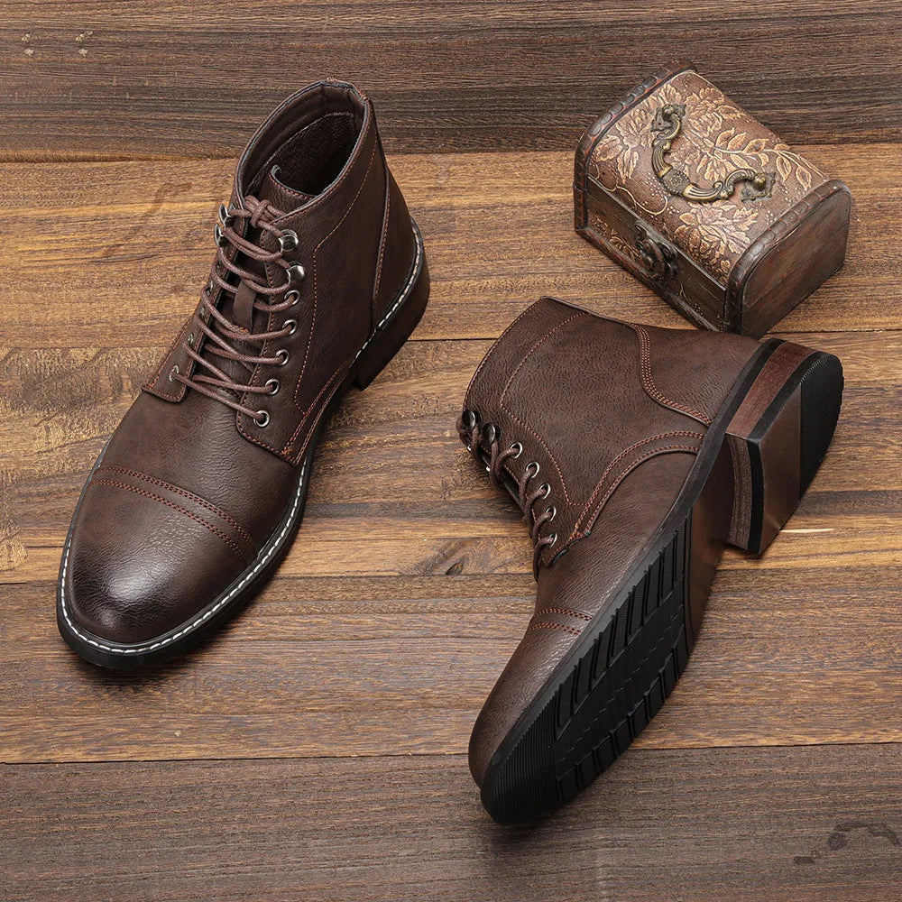 Xyvora™ | Bottes Derby Vintage à Bout Rond Élégantes