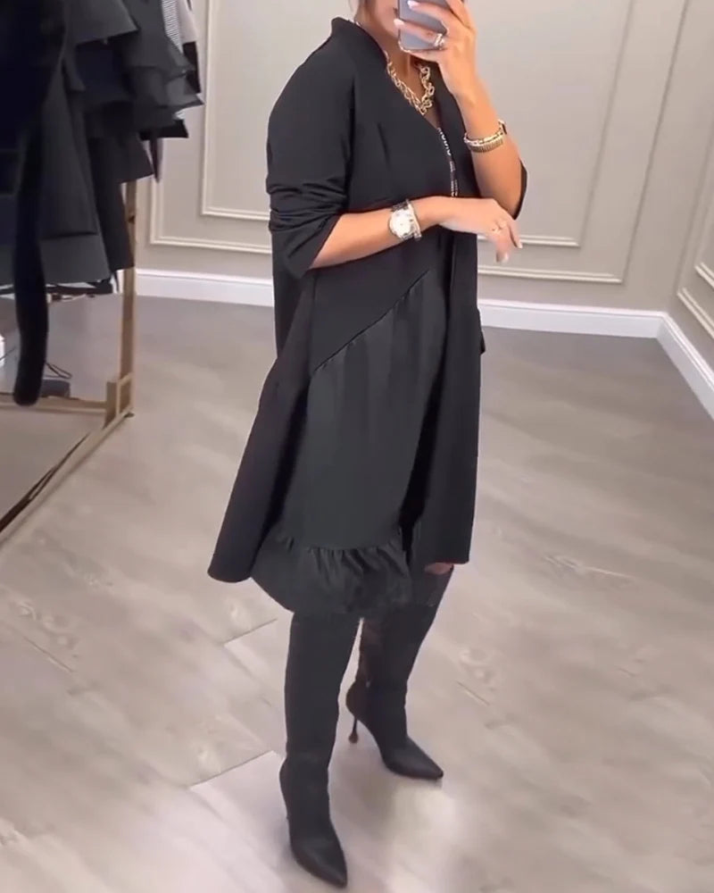 Zenfira™ | Robe Élégante à Décolleté en V et Esprit Artistique