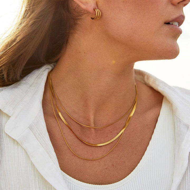 Collier à Chaîne Multistrat Doré