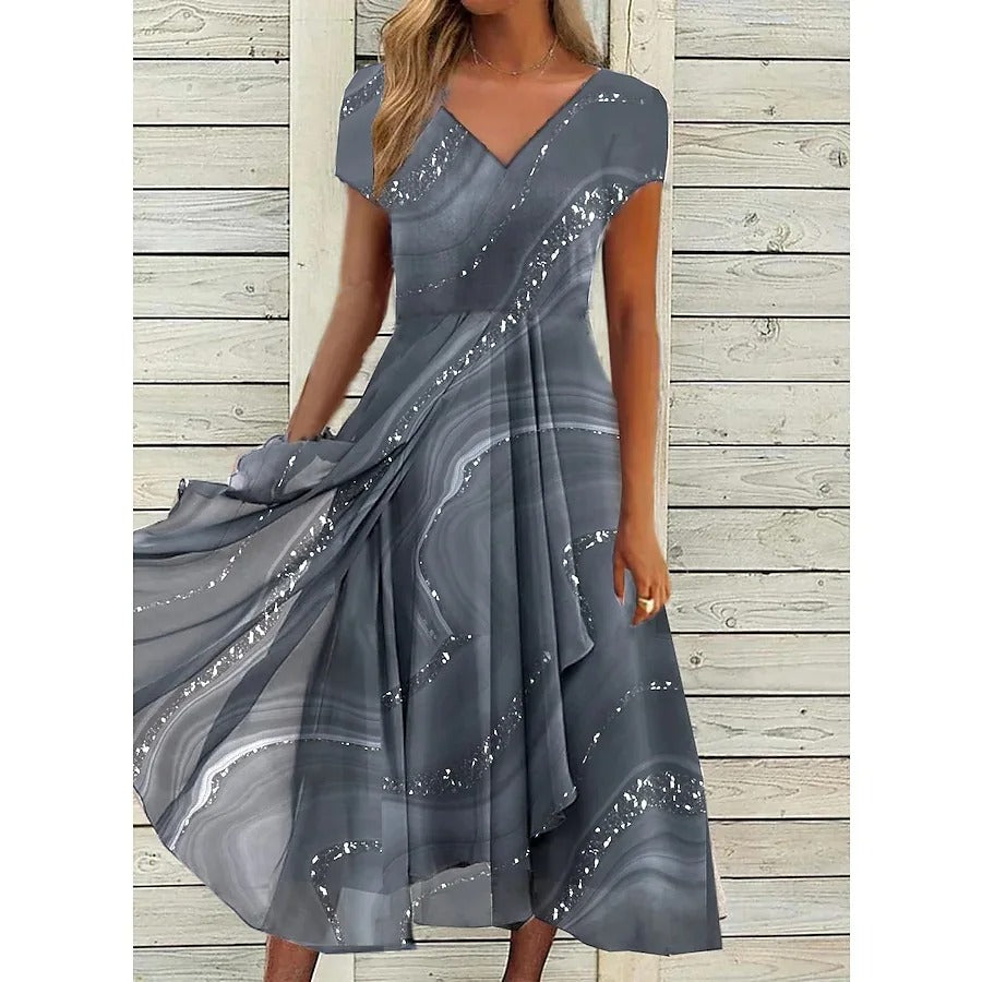Ruby™ | Robe midi élégante à col en V