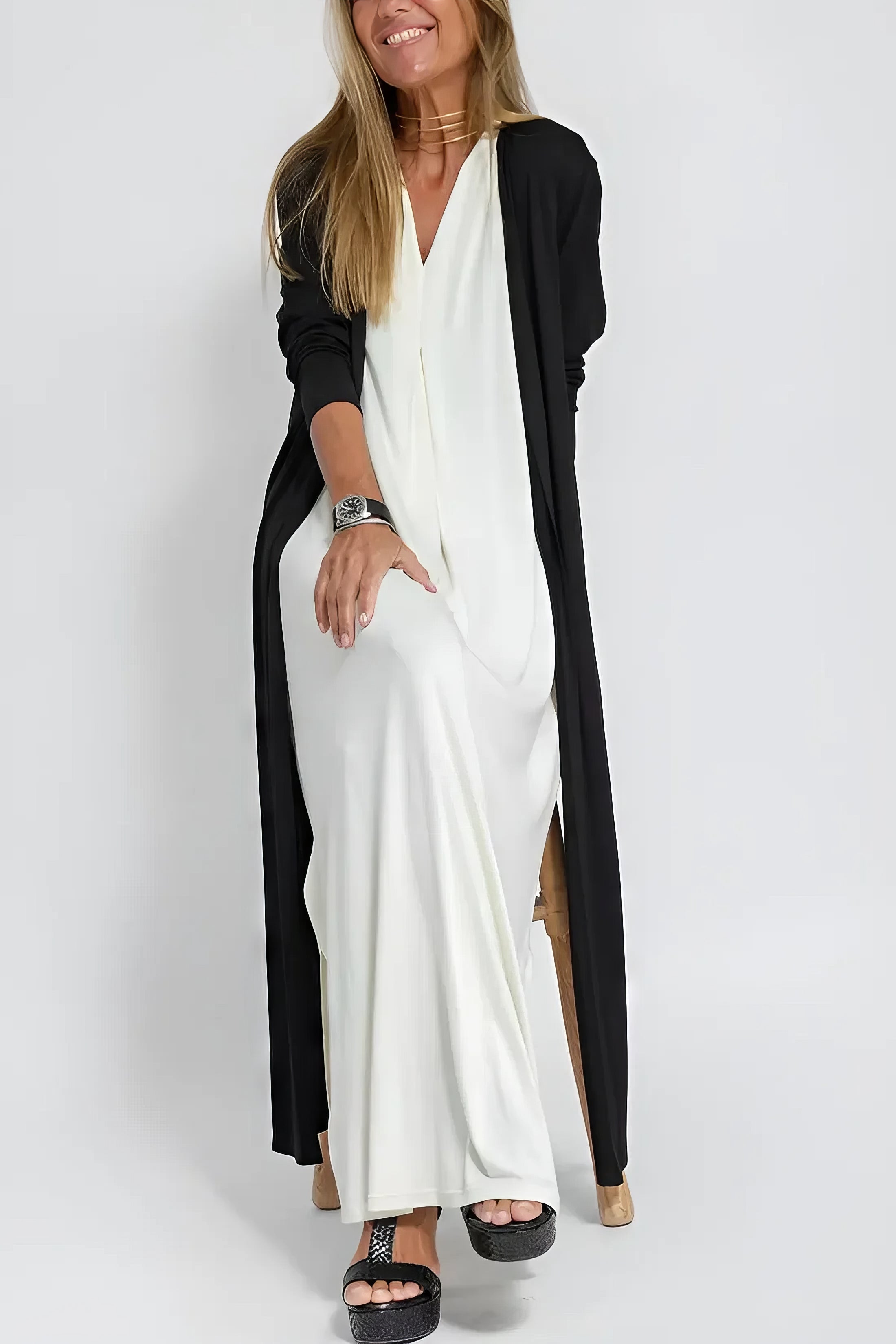 Neva™ | Robe Longue Élégante avec Cardigan Offert