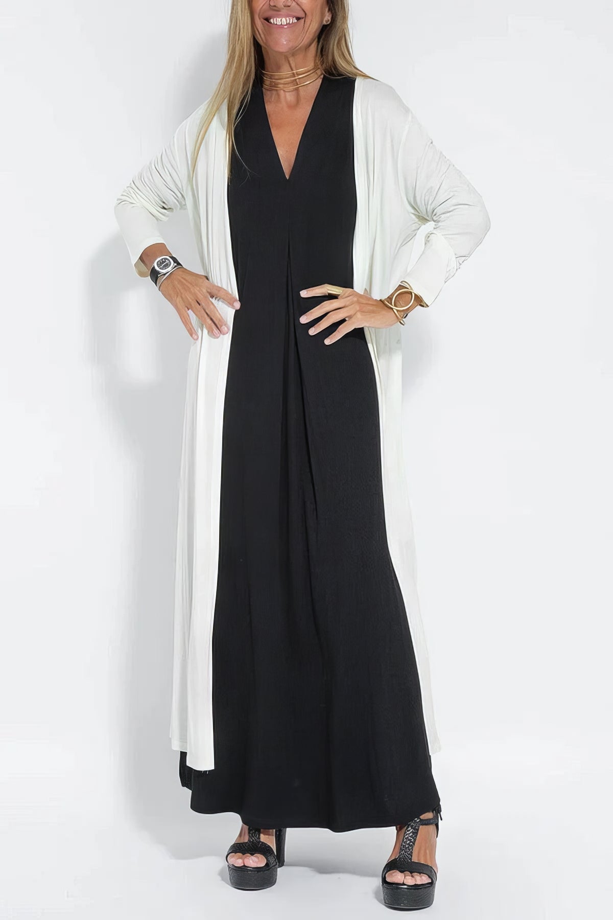 Neva™ | Robe Longue Élégante avec Cardigan Offert