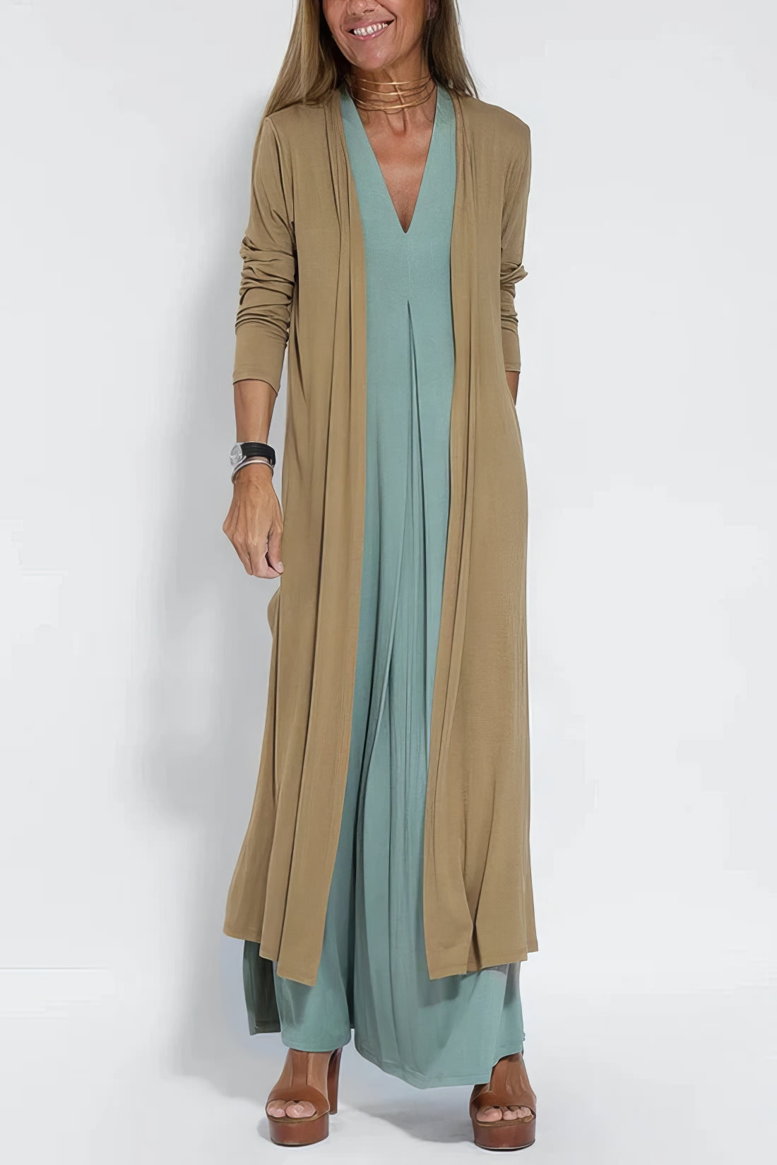 Neva™ | Robe Longue Élégante avec Cardigan Offert